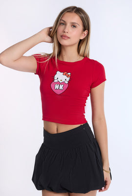 Hello Kitty Glitter Heart Baby Tee