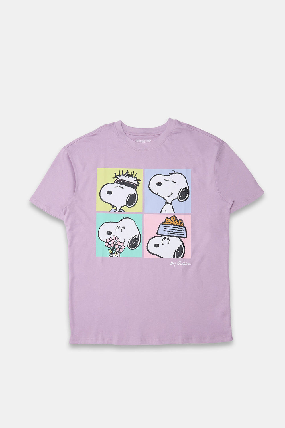 T-shirt coupe boyfriend imprimé à quatre visages Snoopy T-shirt coupe boyfriend imprimé à quatre visages Snoopy