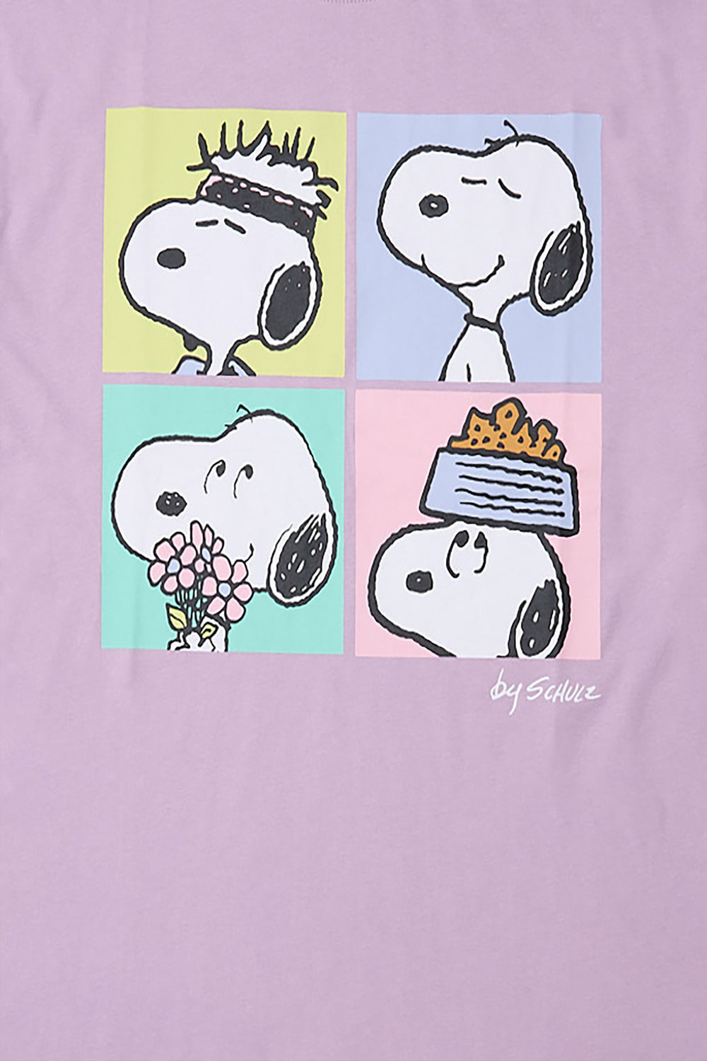 T-shirt coupe boyfriend imprimé à quatre visages Snoopy T-shirt coupe boyfriend imprimé à quatre visages Snoopy