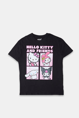 T-shirt coupe boyfriend imprimé Hello Kitty And Friends