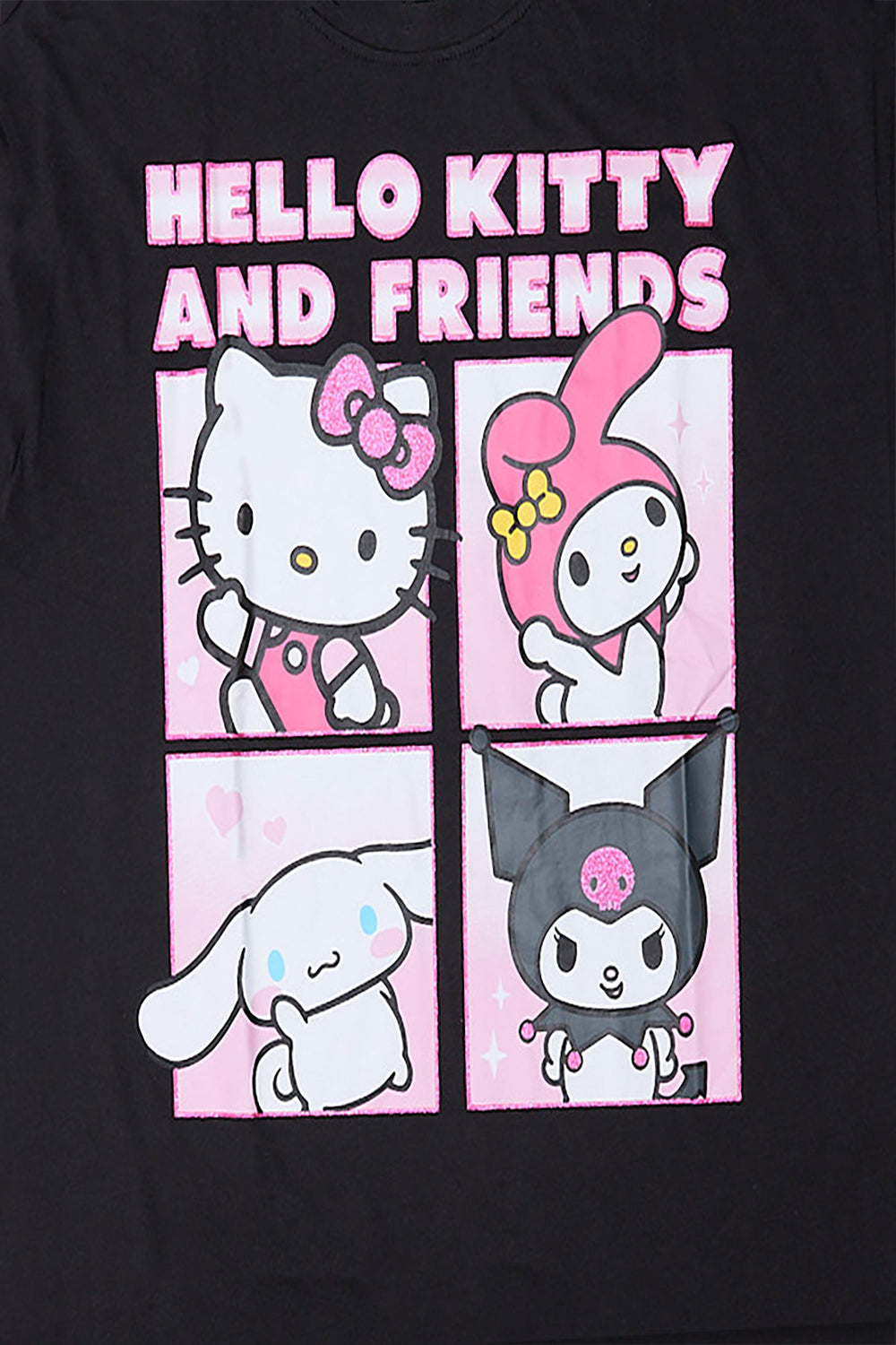 T-shirt coupe boyfriend imprimé Hello Kitty And Friends T-shirt coupe boyfriend imprimé Hello Kitty And Friends