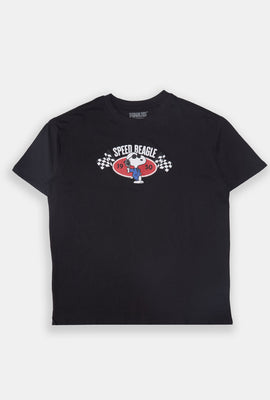 T-shirt coupe boyfriend imprimé Snoopy Speed Beagle