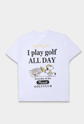 T-shirt coupe boyfriend imprimé Golf Club Peanuts