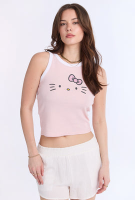 Camisole côtelée à col montant Hello Kitty