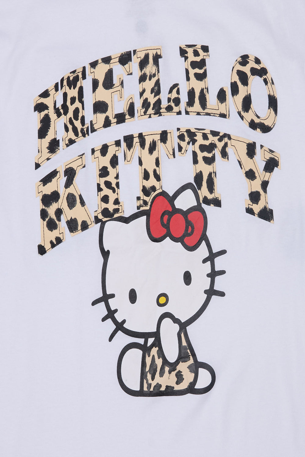 T-shirt coupe boyfriend imprimé léopard Hello Kitty T-shirt coupe boyfriend imprimé léopard Hello Kitty - West49