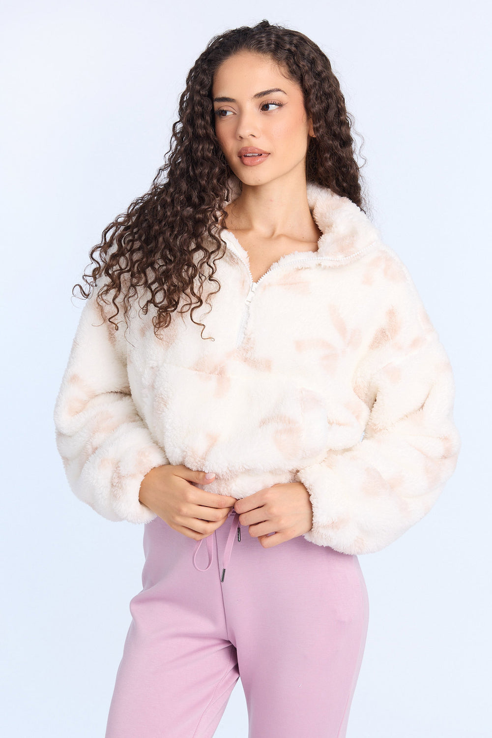 Haut en polaire peluche à col zippé AERO Haut en polaire peluche à col zippé AERO