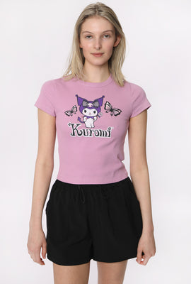 T-Shirt Court Imprimé Papillon Kuromi Femme