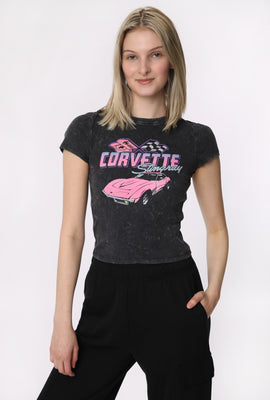 T-Shirt Court Imprimé Corvette Femme