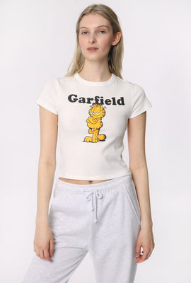 T-Shirt Court Imprimé Garfield Femme
