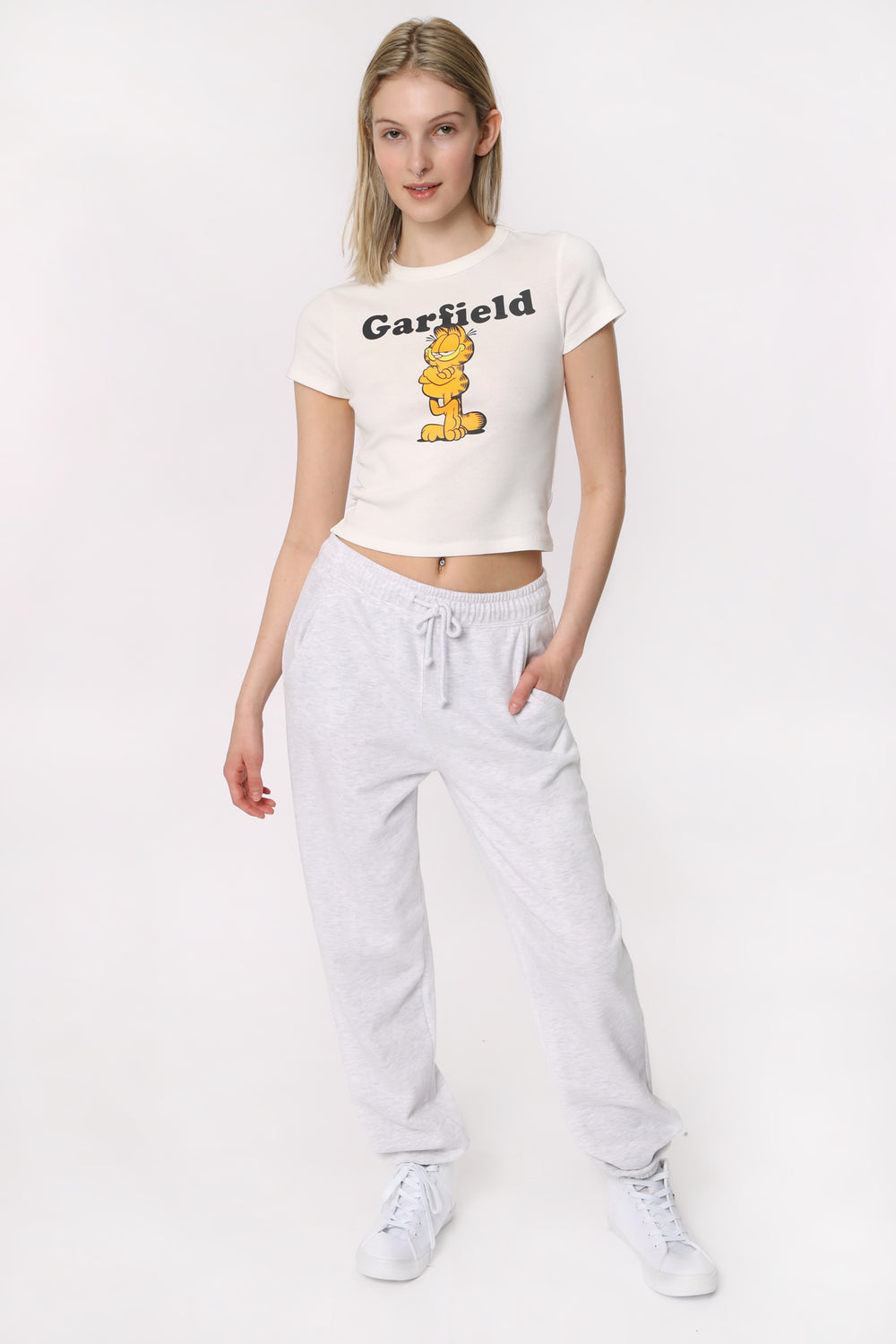 T-Shirt Court Imprimé Garfield Femme T-Shirt Court Imprimé Garfield Femme