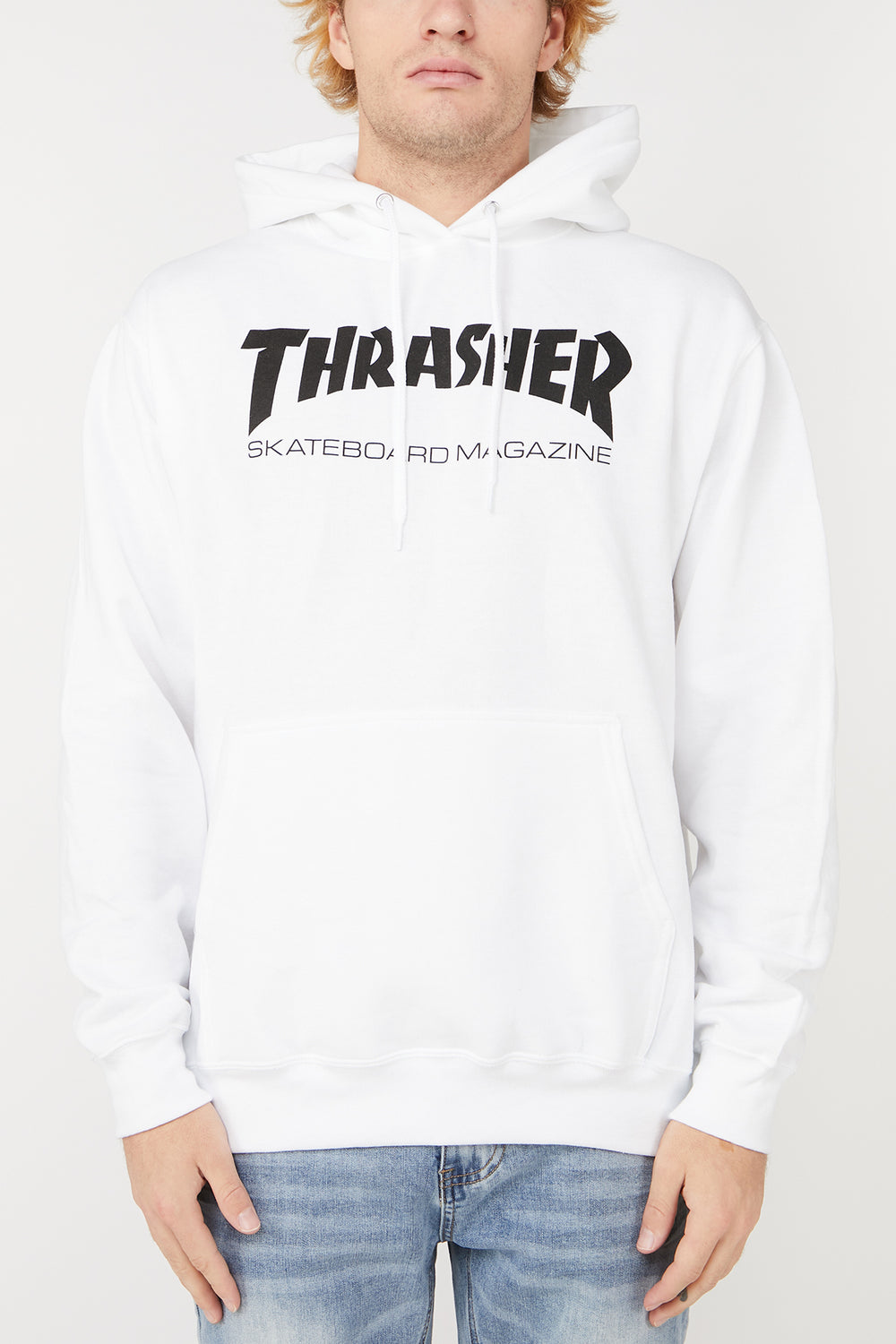 Thrasher Skateboard Magazine White Hoodie White