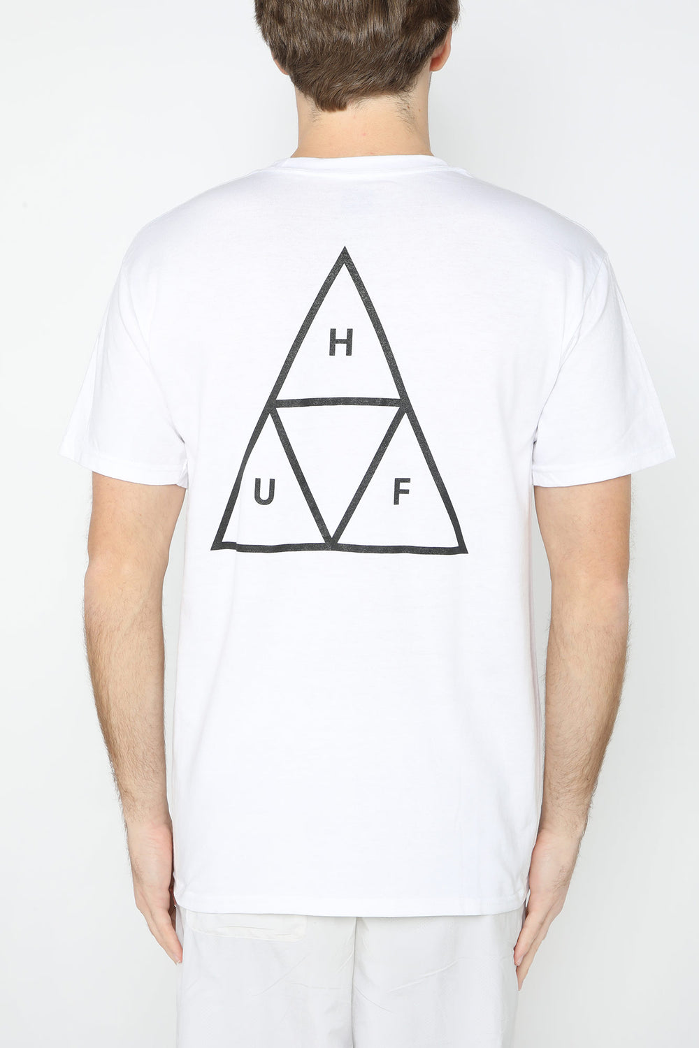 T-Shirt Essentials Triple Triangle HUF Blanc