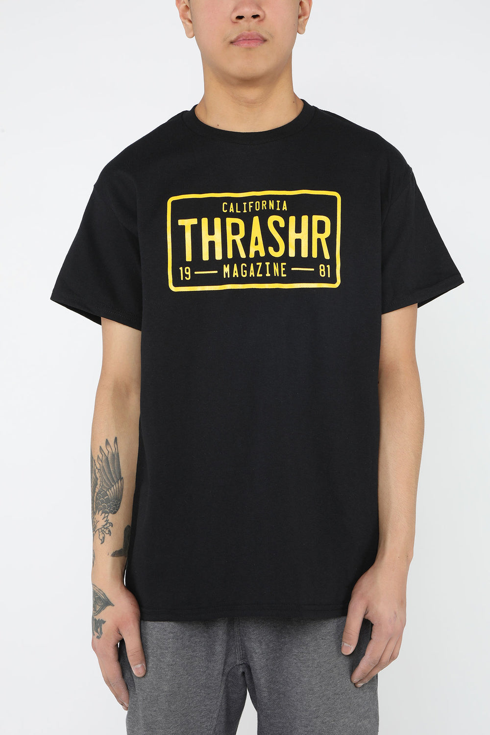 T-Shirt License Plate Thrasher Noir