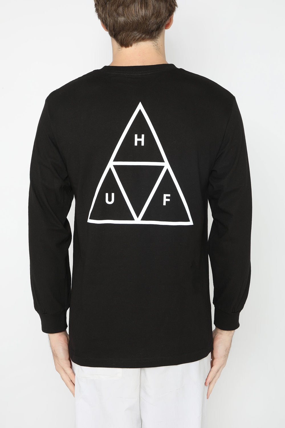 HUF Essentials Triple Triangle Long Sleeve Shirt Black