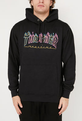 Haut à Capuchon Thrasher Skate Magazine Logo Flammes Fluo
