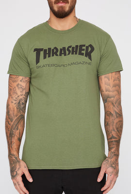T-Shirt Vert Thrasher Skate Mag Homme