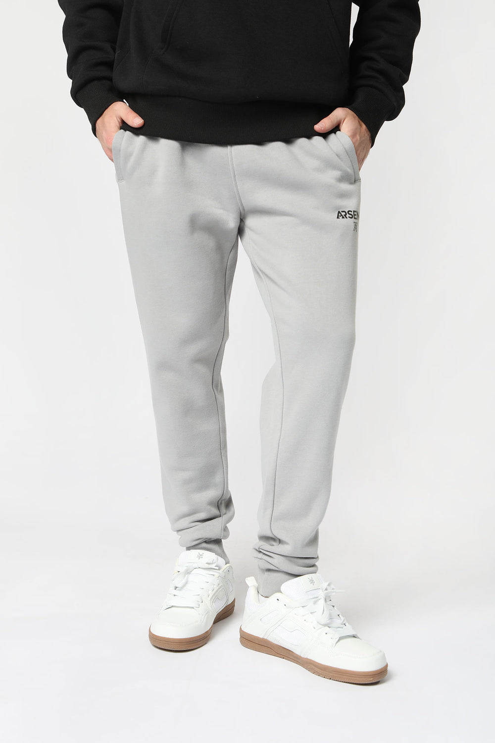 Arsenic Mens Basic Logo Jogger Light Grey