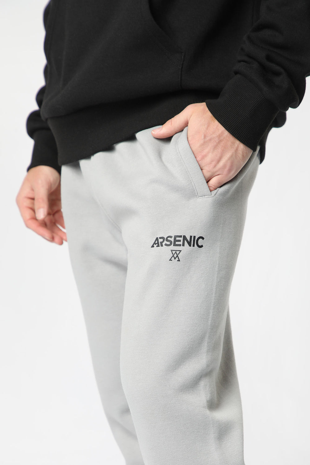 Arsenic Mens Basic Logo Jogger Light Grey