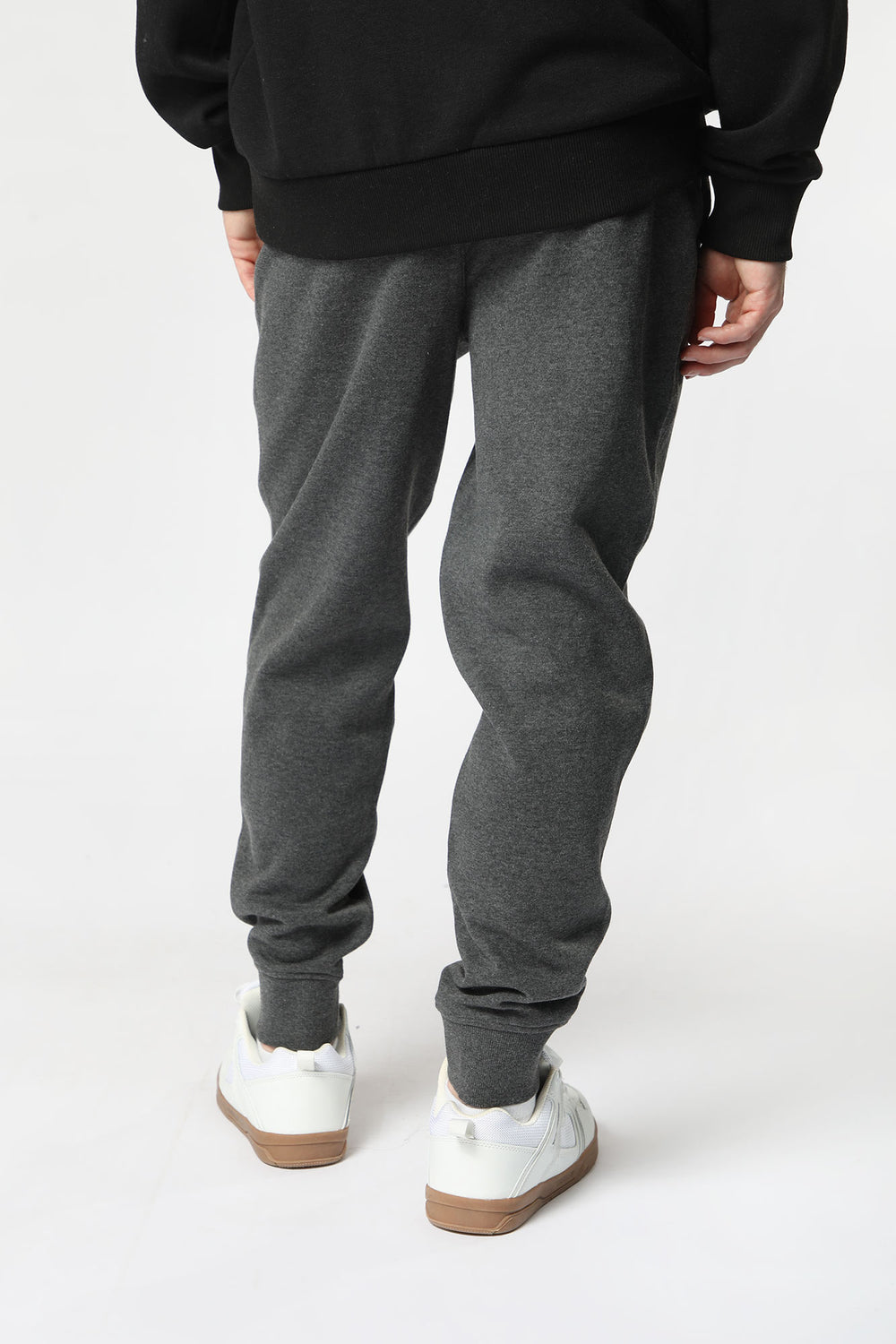 Zoo York Mens Woven Label Fleece Jogger Charcoal