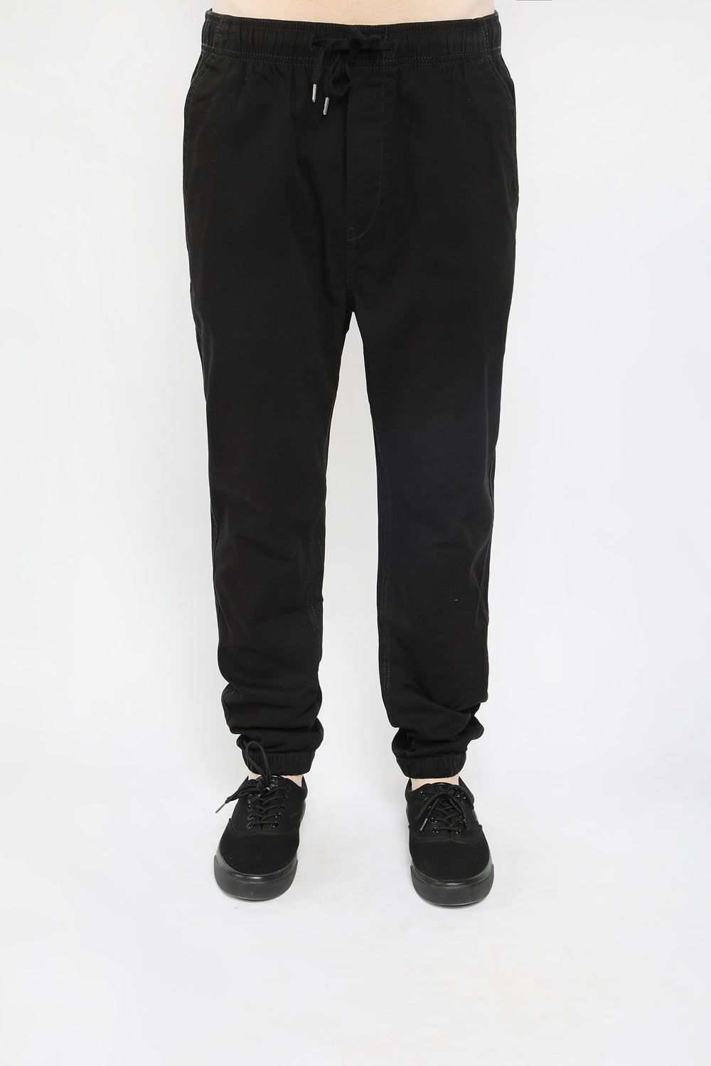 West49 Mens Slim Twill Jogger Black